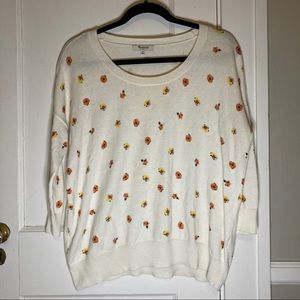 MADEWELL cream floral sweater